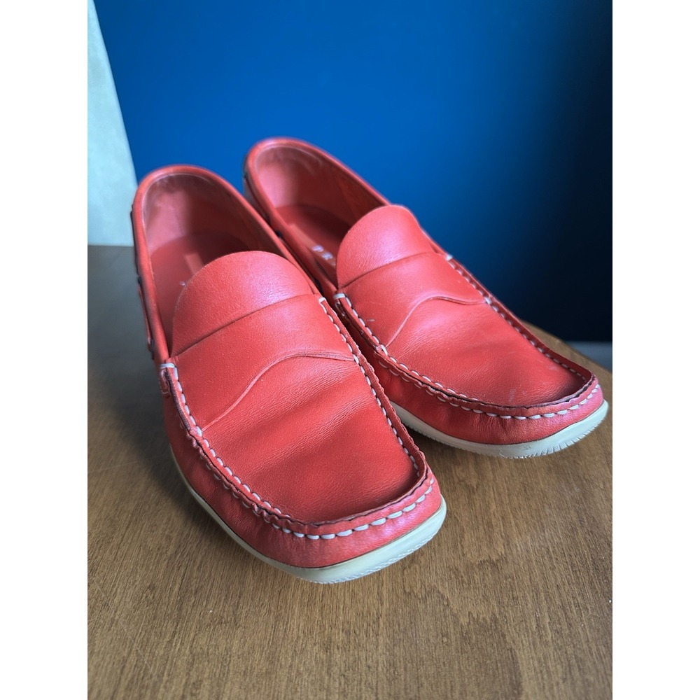 PRADA - Red Leather Loafers Moccasins Women's 6 Vintage